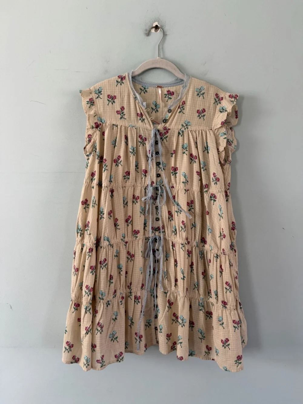 NWT Free People Sundown Ivory Combo Ditsy Floral Tunic Dress‎
